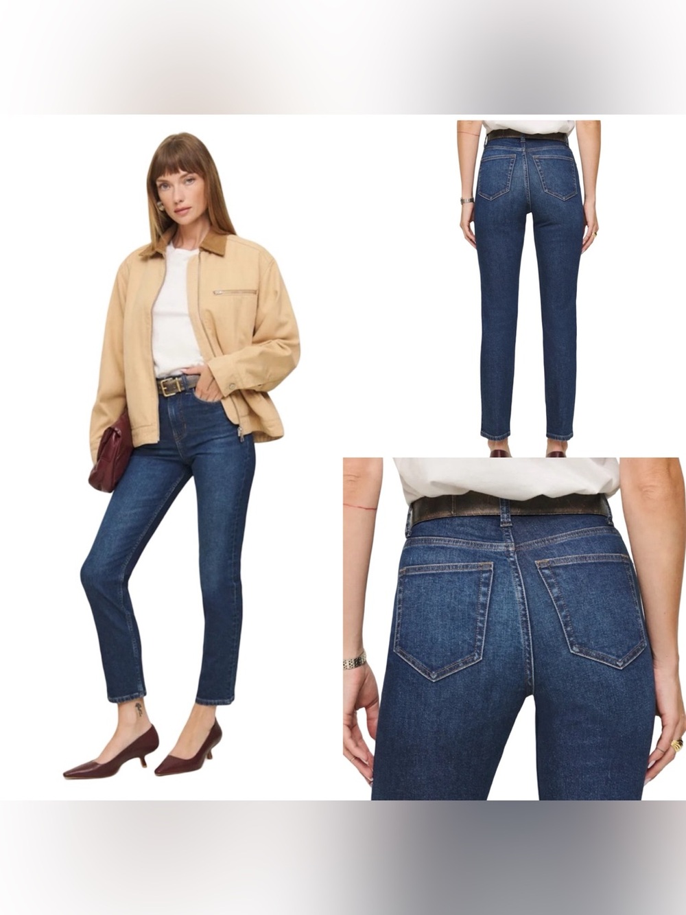 Reformation Ezra Super Stretch High Rise Straight Jeans Retro Women’s Size 34 - Picture 17 of 17